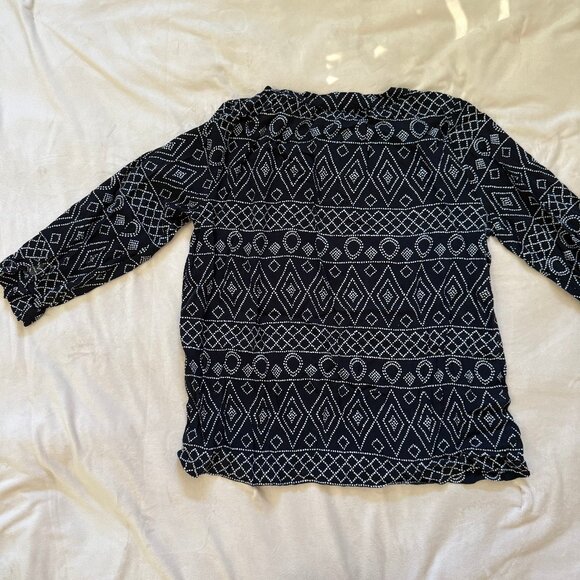 MADEWELL Lace Up Peasant Top in Caravan Print - Picture 4 of 12